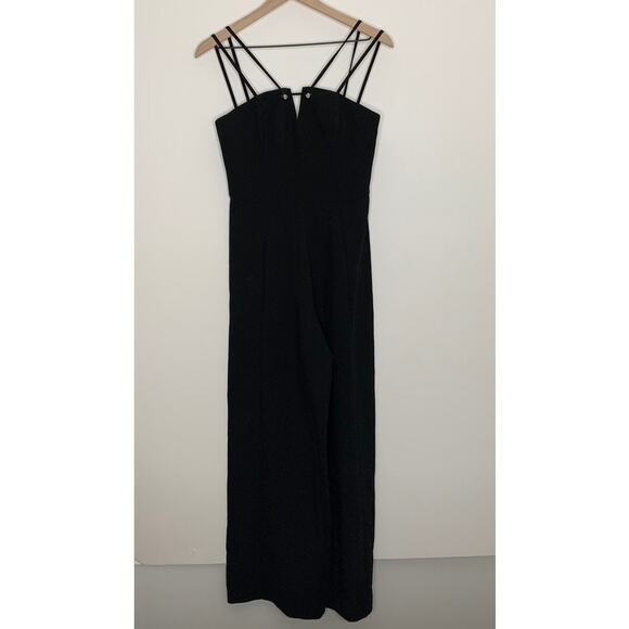 Black Halo Delia Wide Leg Jumpsuit Womens Black Size 6 - Picture 2 of 16